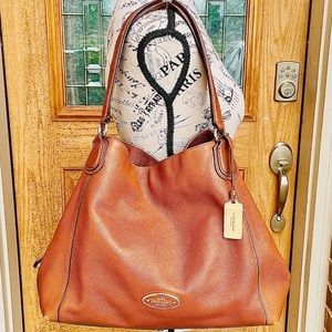 COACH Brown Pebbled Leather Phoebe Bag